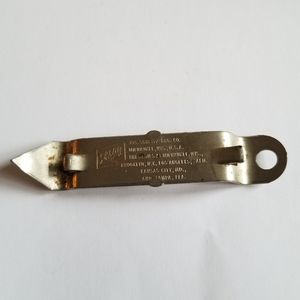 Vintage Schlitz bottle opener silver tone metal bar ware